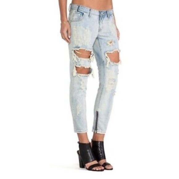 One Teaspoon Denim - ONE Teaspoon Trashed Free Birds Distressed Jeans